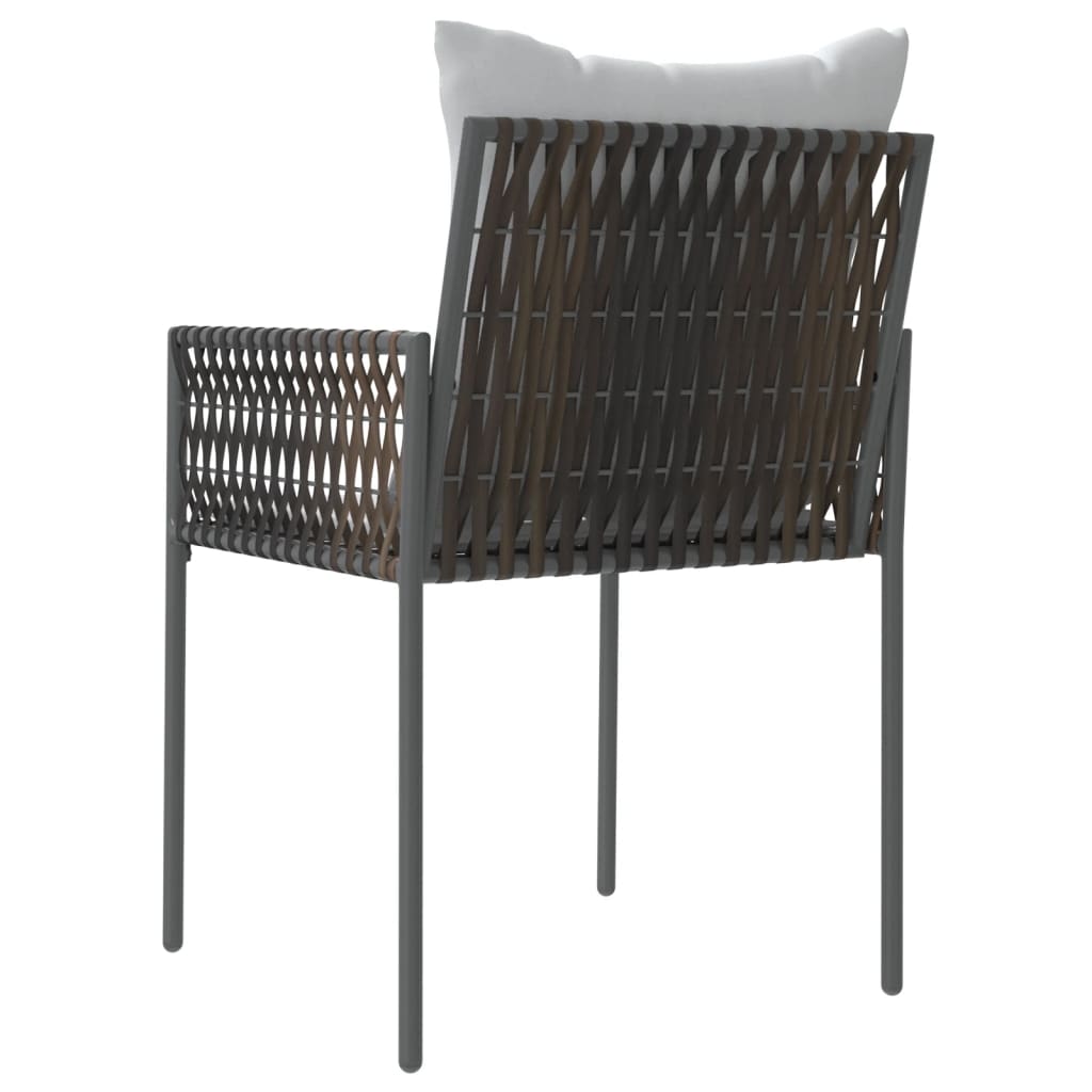 vidaXL Καρέκλες Κήπου με Μαξιλάρια 6 τεμ. Καφέ 54x61x83 εκ Συνθ. Ρατάν
