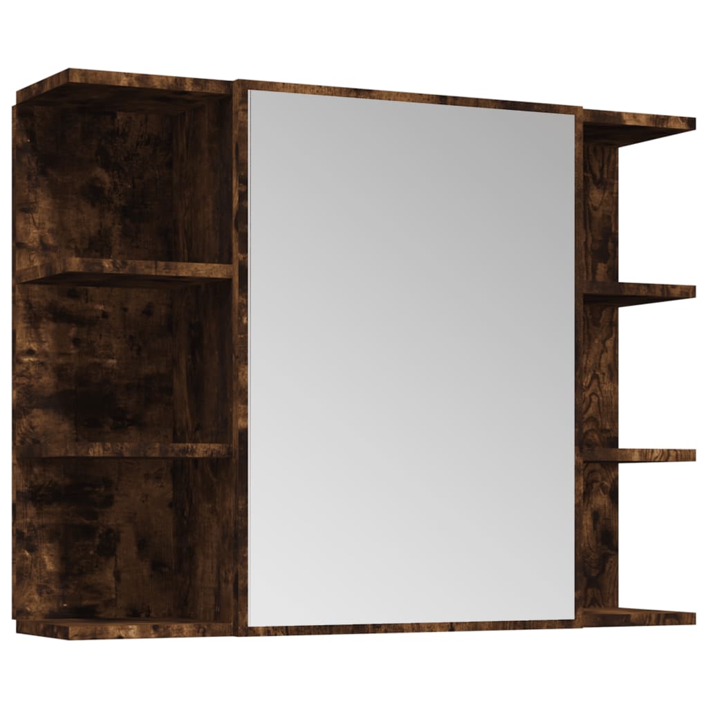 vidaXL Σετ Επίπλων Μπάνιου 4 Τεμαχίων Καπνιστή Δρυς Επεξεργασμένο Ξύλο