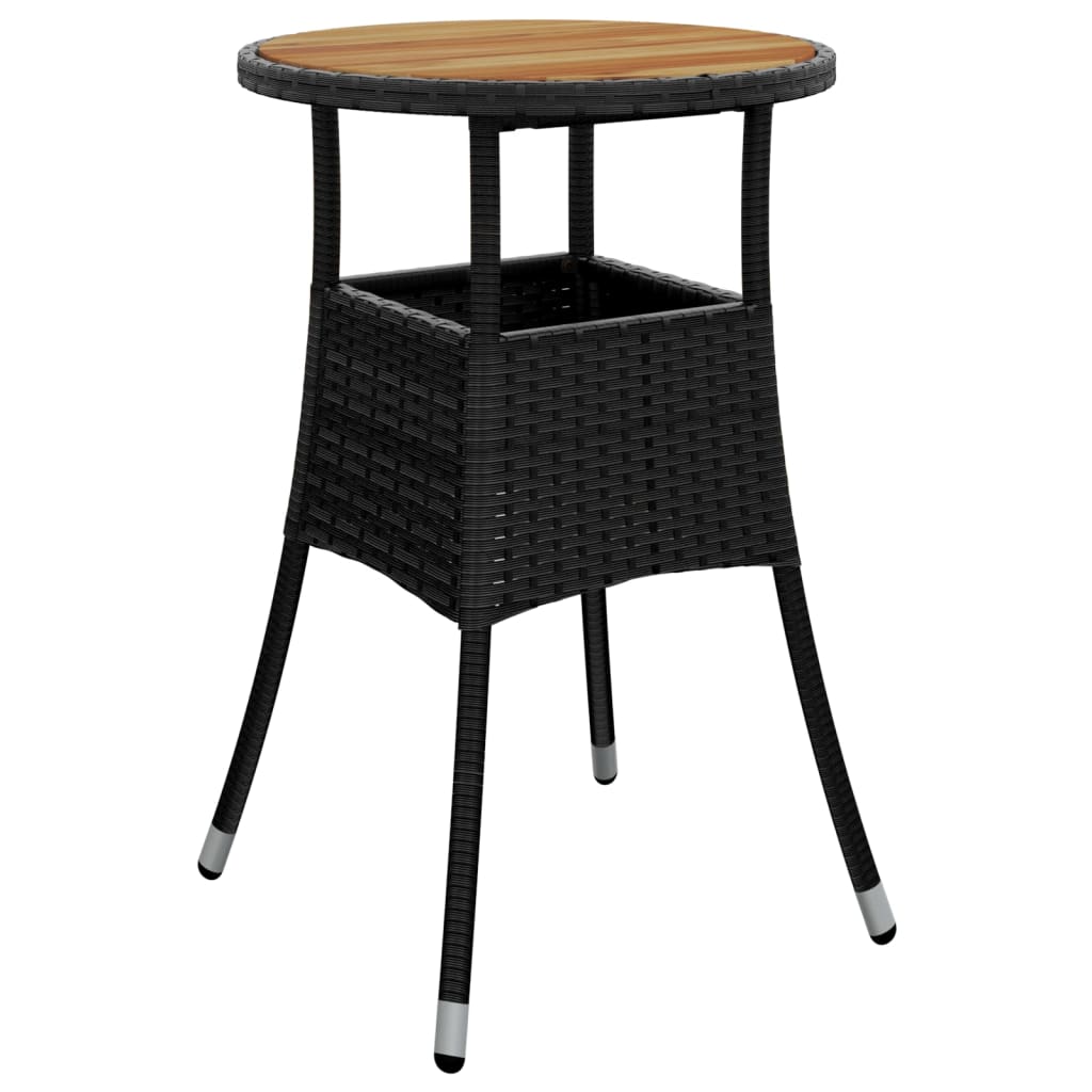 vidaXL Σετ Επίπλων Bistro Κήπου 5 τεμ Μαύρο Συνθετ. Ρατάν με Μαξιλάρια