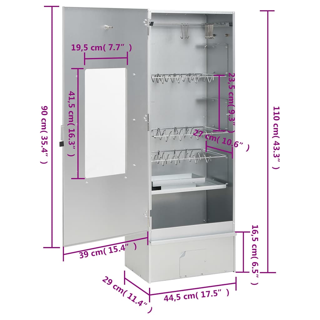 vidaXL Φούρνος Μπάρμπεκιου με Τραπέζι από Γαλβανισμένο Ατσάλι
