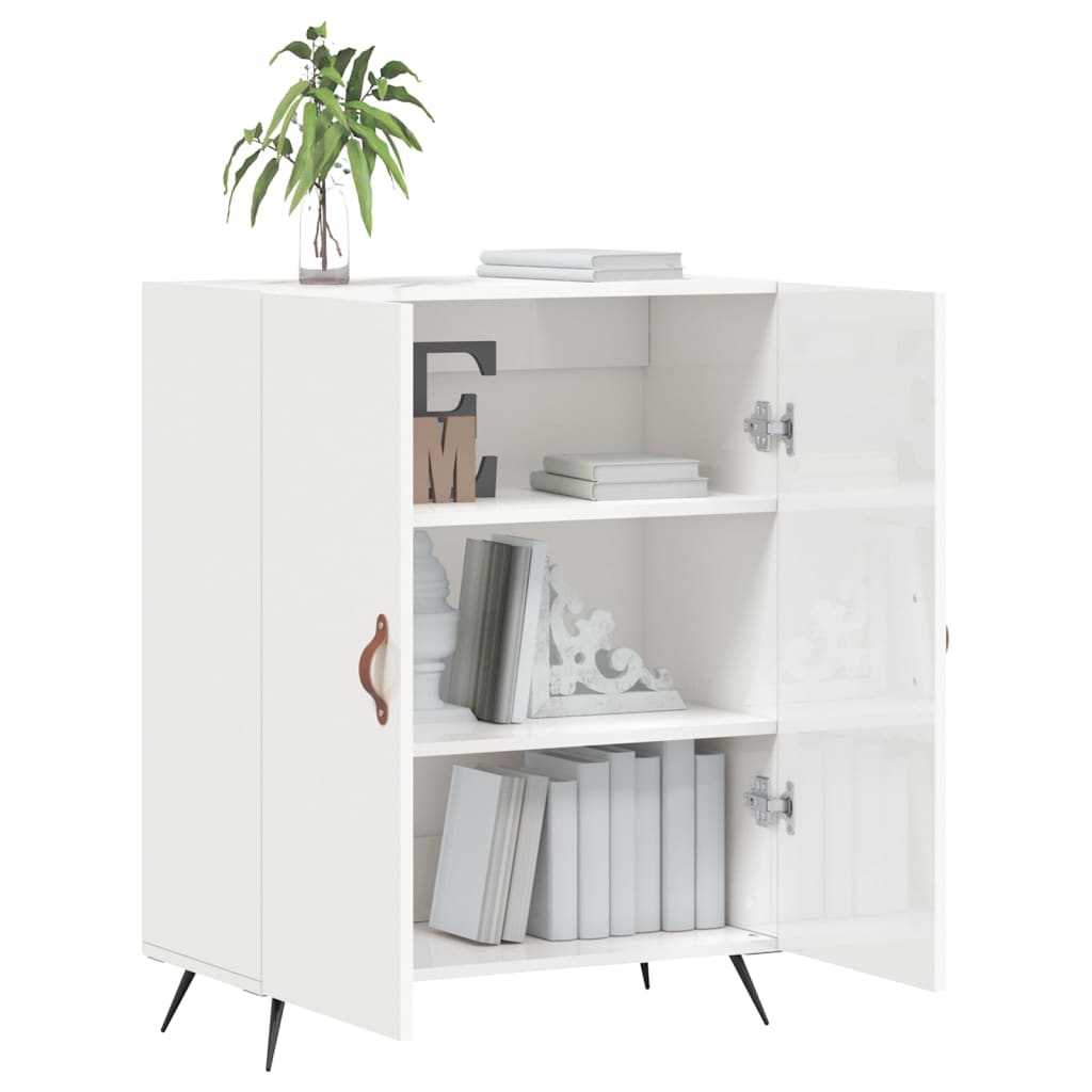 vidaXL Ντουλάπι Γυαλιστερό Λευκό 69,5x34x90 εκ. Επεξεργασμένο Ξύλο