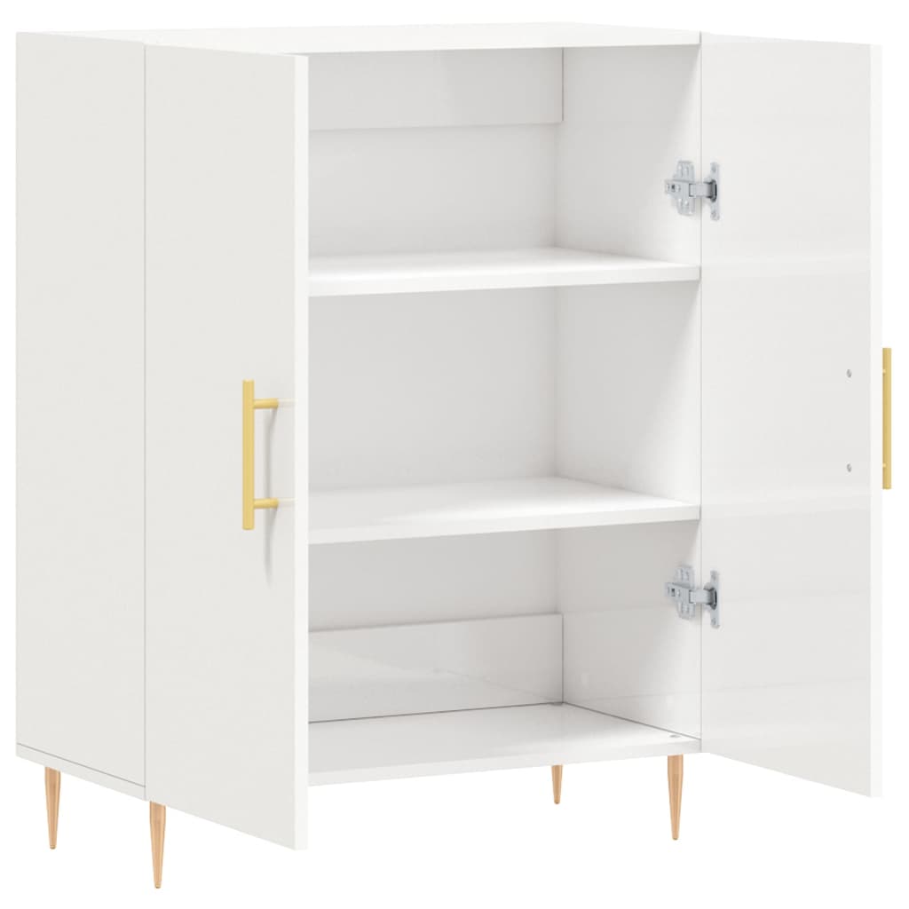 vidaXL Ντουλάπι Γυαλιστερό Λευκό 69,5x34x90 εκ. Επεξεργασμένο Ξύλο
