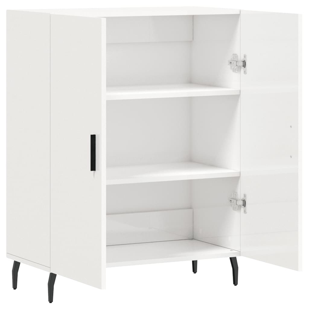 vidaXL Ντουλάπι Γυαλιστερό Λευκό 69,5x34x90 εκ. Επεξεργασμένο Ξύλο