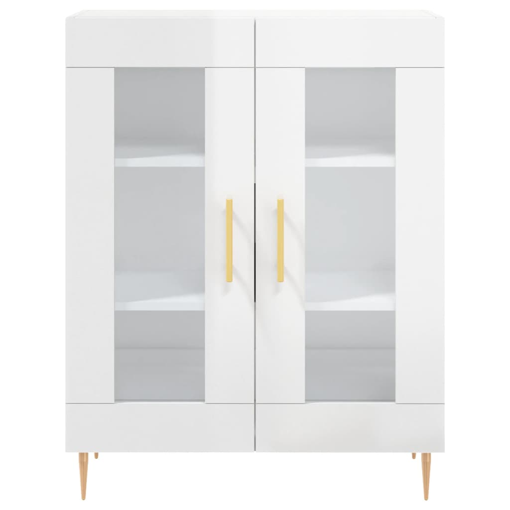 vidaXL Ντουλάπι Γυαλιστερό Λευκό 69,5x34x90 εκ. Επεξεργασμένο Ξύλο