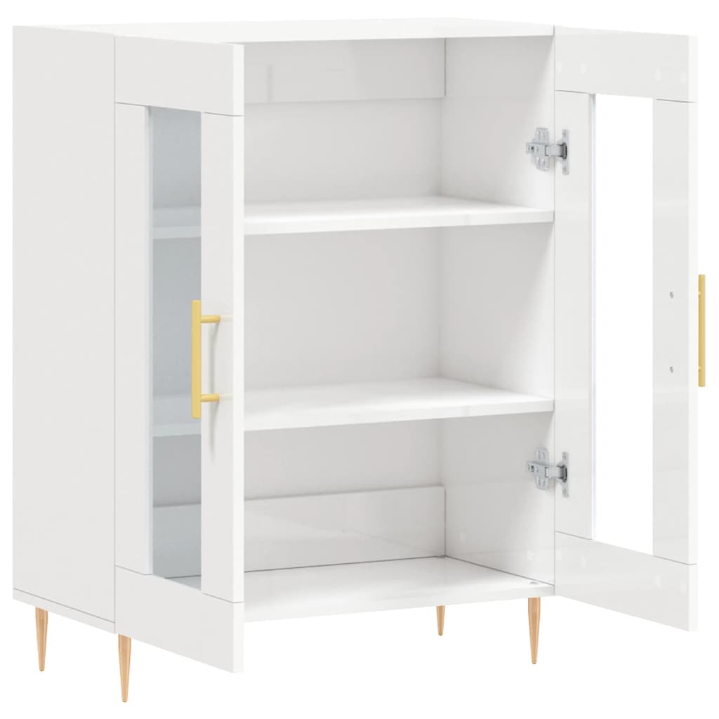 vidaXL Ντουλάπι Γυαλιστερό Λευκό 69,5x34x90 εκ. Επεξεργασμένο Ξύλο