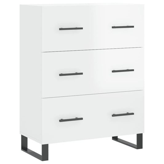 vidaXL Ντουλάπι Γυαλιστερό Λευκό 69,5x34x90 εκ. Επεξεργασμένο Ξύλο