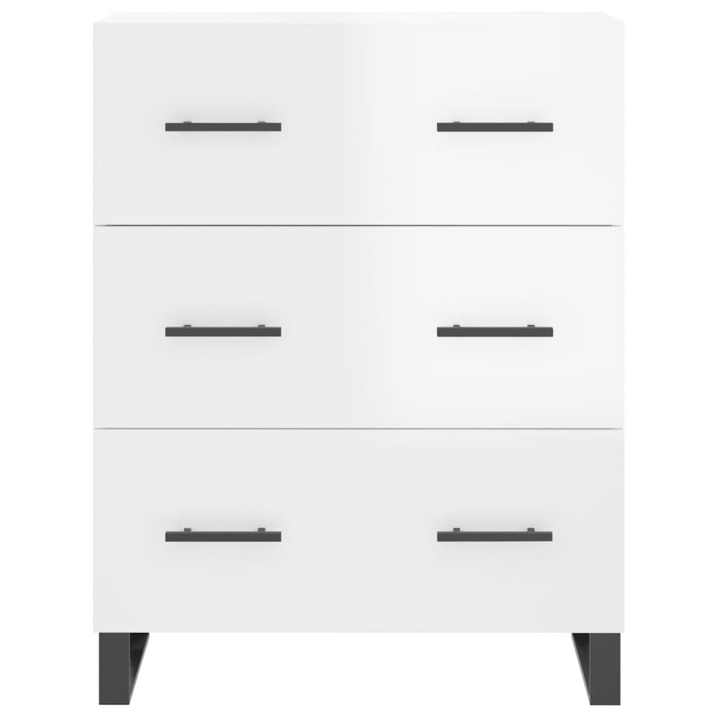 vidaXL Ντουλάπι Γυαλιστερό Λευκό 69,5x34x90 εκ. Επεξεργασμένο Ξύλο