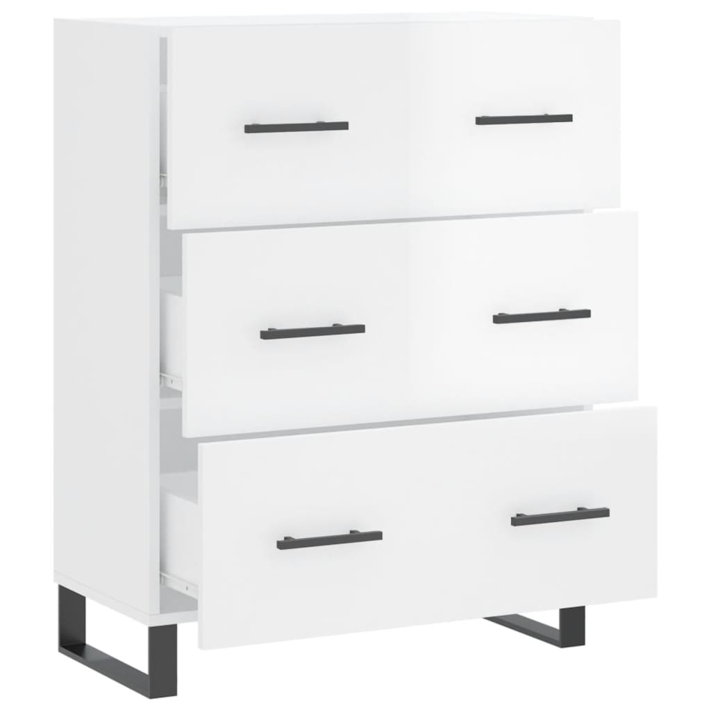 vidaXL Ντουλάπι Γυαλιστερό Λευκό 69,5x34x90 εκ. Επεξεργασμένο Ξύλο