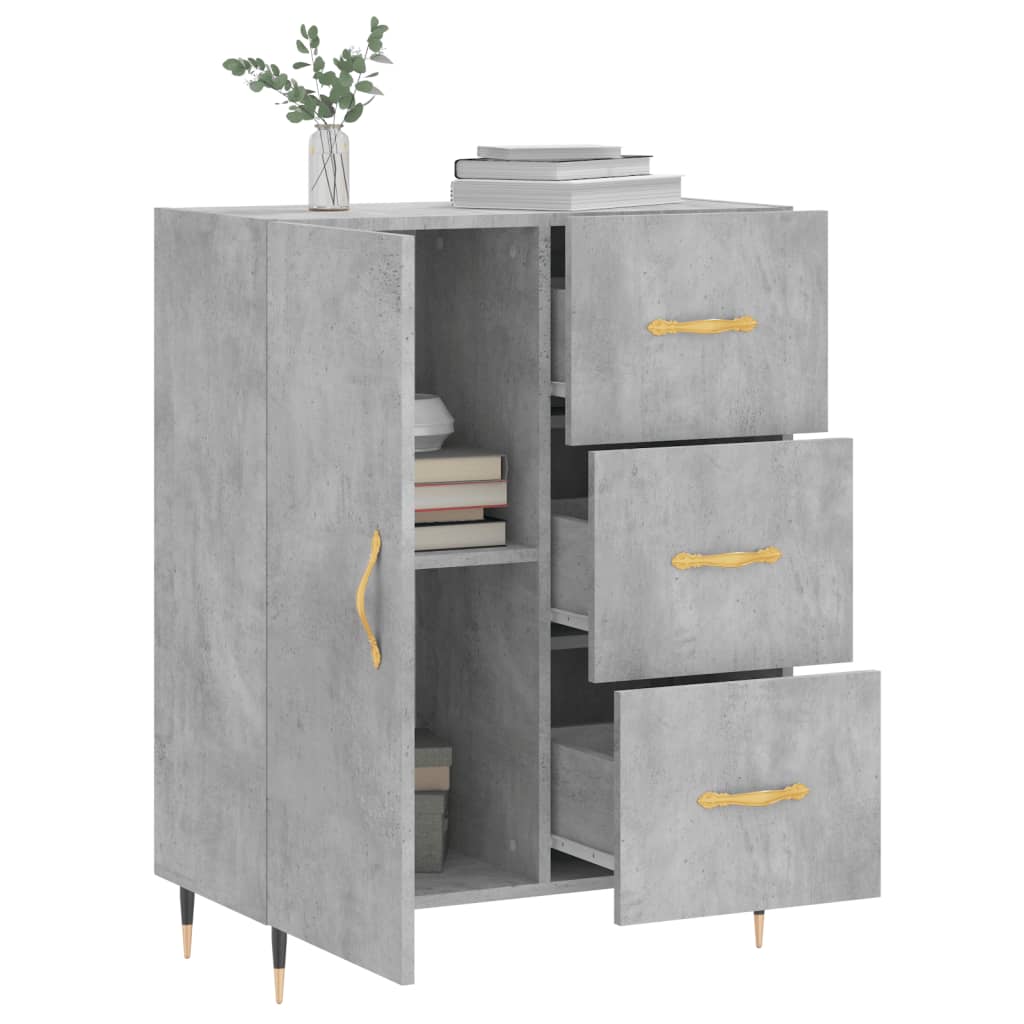 vidaXL Ντουλάπι Γκρι Σκυροδέματος 69,5x34x90 εκ. Επεξεργασμένο Ξύλο