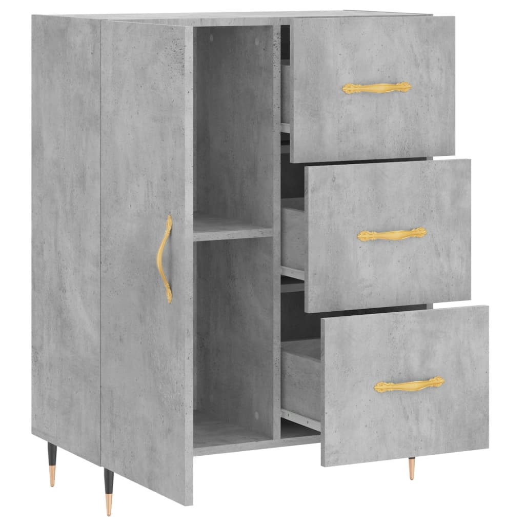 vidaXL Ντουλάπι Γκρι Σκυροδέματος 69,5x34x90 εκ. Επεξεργασμένο Ξύλο