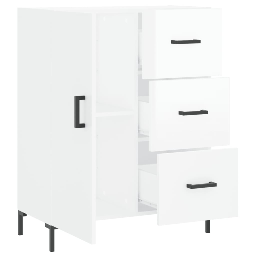 vidaXL Ντουλάπι Γυαλιστερό Λευκό 69,5x34x90 εκ. Επεξεργασμένο Ξύλο