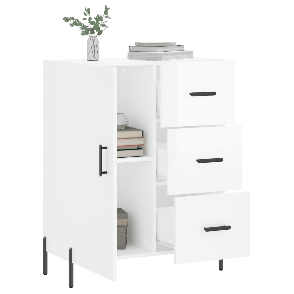 vidaXL Ντουλάπι Γυαλιστερό Λευκό 69,5x34x90 εκ. Επεξεργασμένο Ξύλο