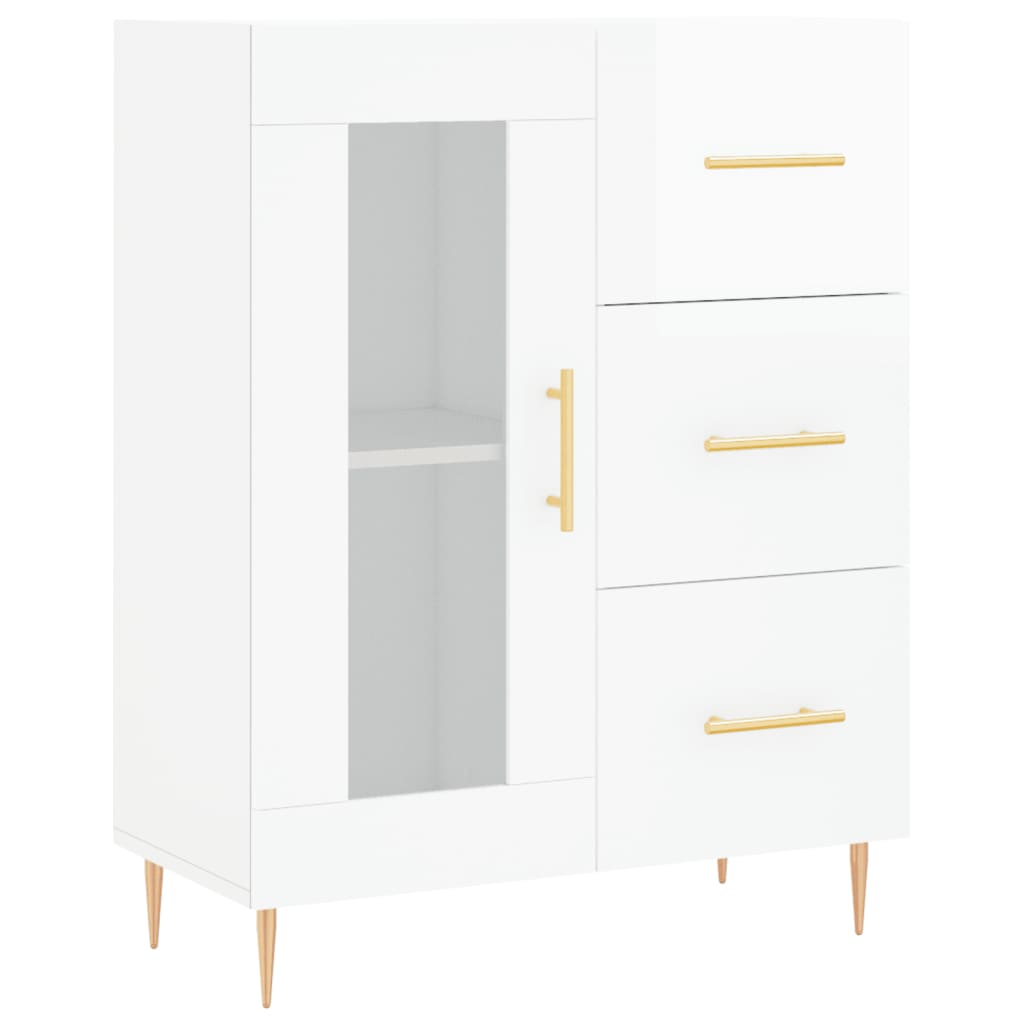 vidaXL Ντουλάπι Γυαλιστερό Λευκό 69,5x34x90 εκ. Επεξεργασμένο Ξύλο