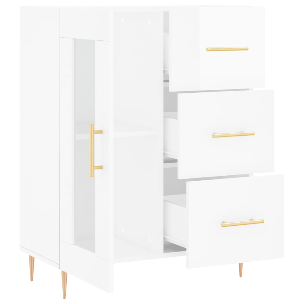 vidaXL Ντουλάπι Γυαλιστερό Λευκό 69,5x34x90 εκ. Επεξεργασμένο Ξύλο