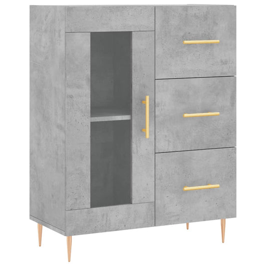 vidaXL Ντουλάπι Γκρι Σκυροδέματος 69,5x34x90 εκ. Επεξεργασμένο Ξύλο