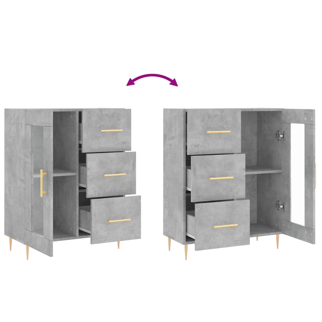 vidaXL Ντουλάπι Γκρι Σκυροδέματος 69,5x34x90 εκ. Επεξεργασμένο Ξύλο