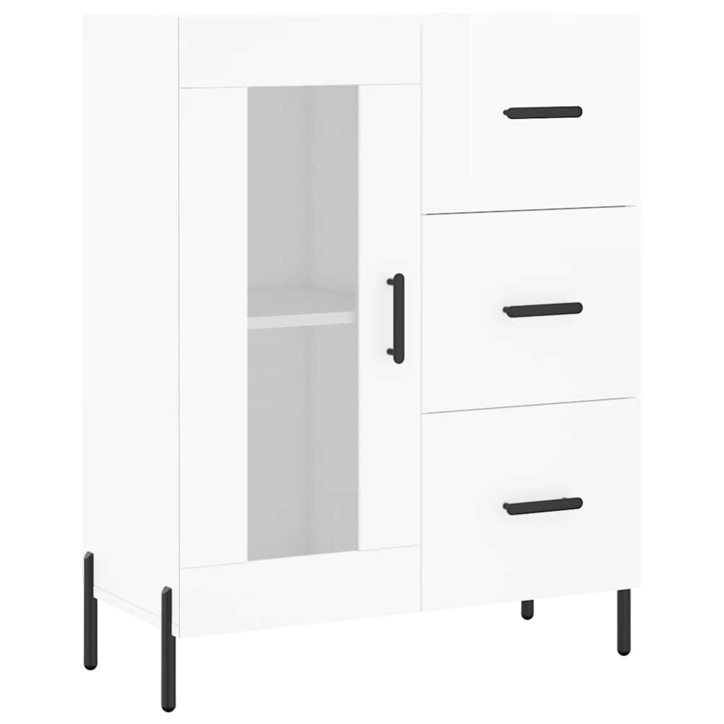 vidaXL Ντουλάπι Γυαλιστερό Λευκό 69,5x34x90 εκ. Επεξεργασμένο Ξύλο