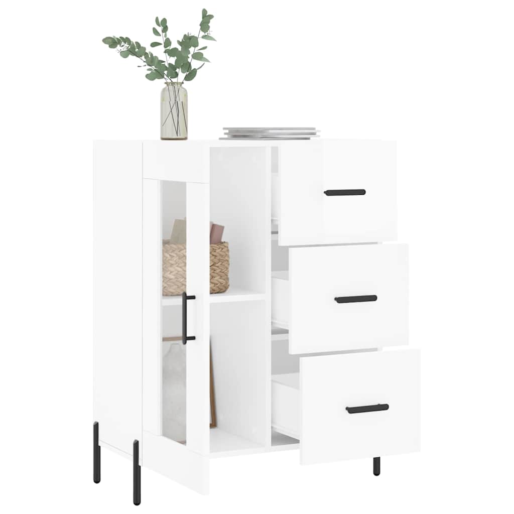 vidaXL Ντουλάπι Γυαλιστερό Λευκό 69,5x34x90 εκ. Επεξεργασμένο Ξύλο