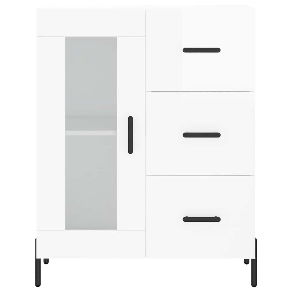 vidaXL Ντουλάπι Γυαλιστερό Λευκό 69,5x34x90 εκ. Επεξεργασμένο Ξύλο