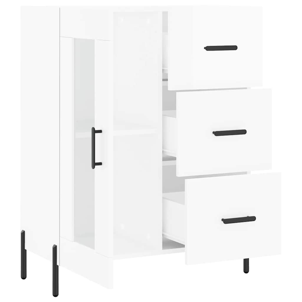 vidaXL Ντουλάπι Γυαλιστερό Λευκό 69,5x34x90 εκ. Επεξεργασμένο Ξύλο