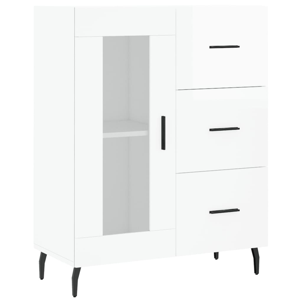 vidaXL Ντουλάπι Γυαλιστερό Λευκό 69,5x34x90 εκ. Επεξεργασμένο Ξύλο