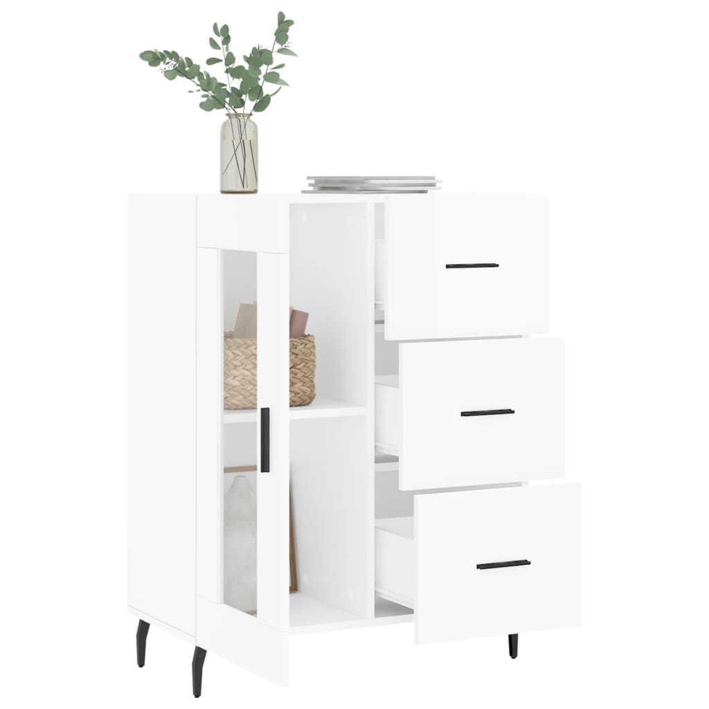 vidaXL Ντουλάπι Γυαλιστερό Λευκό 69,5x34x90 εκ. Επεξεργασμένο Ξύλο