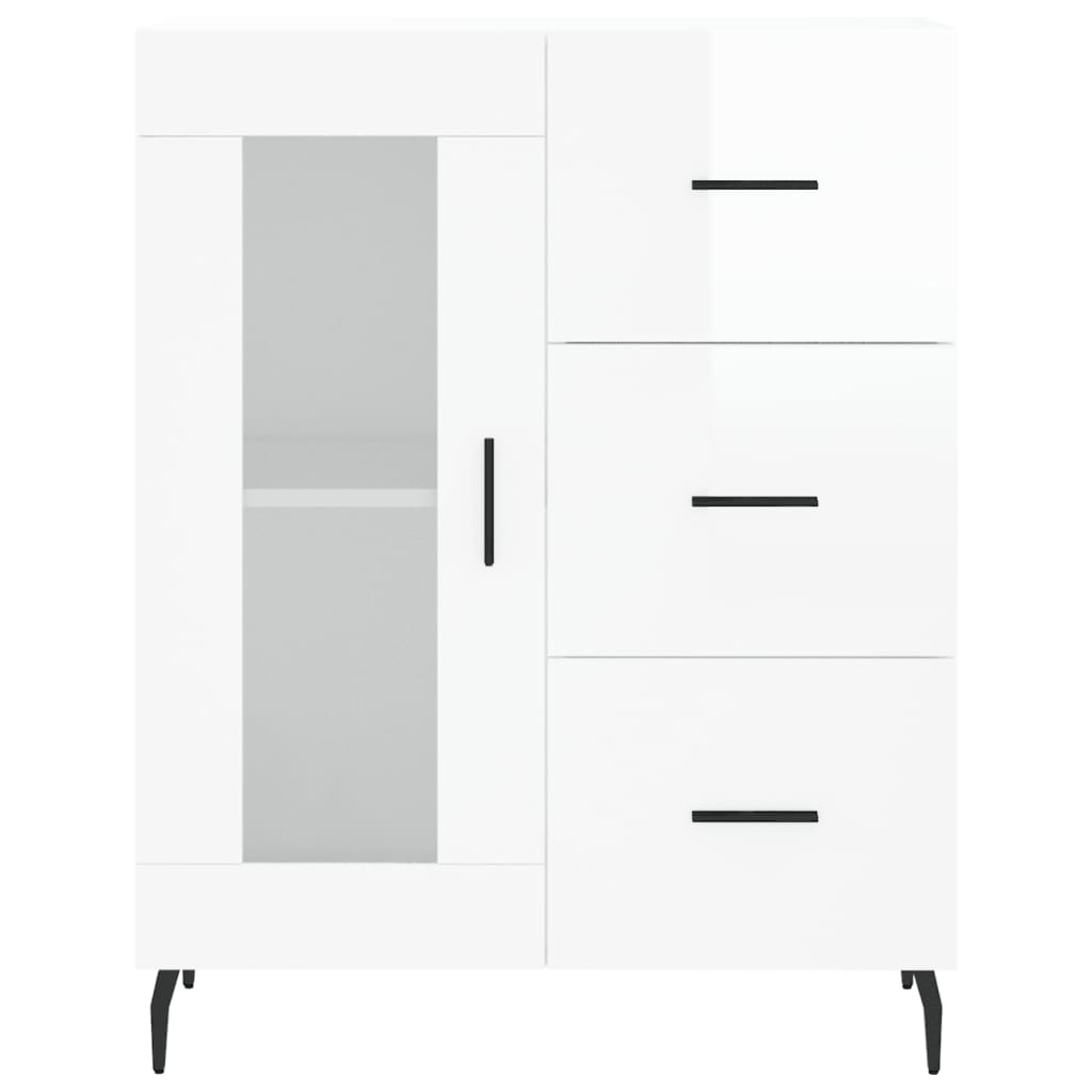 vidaXL Ντουλάπι Γυαλιστερό Λευκό 69,5x34x90 εκ. Επεξεργασμένο Ξύλο