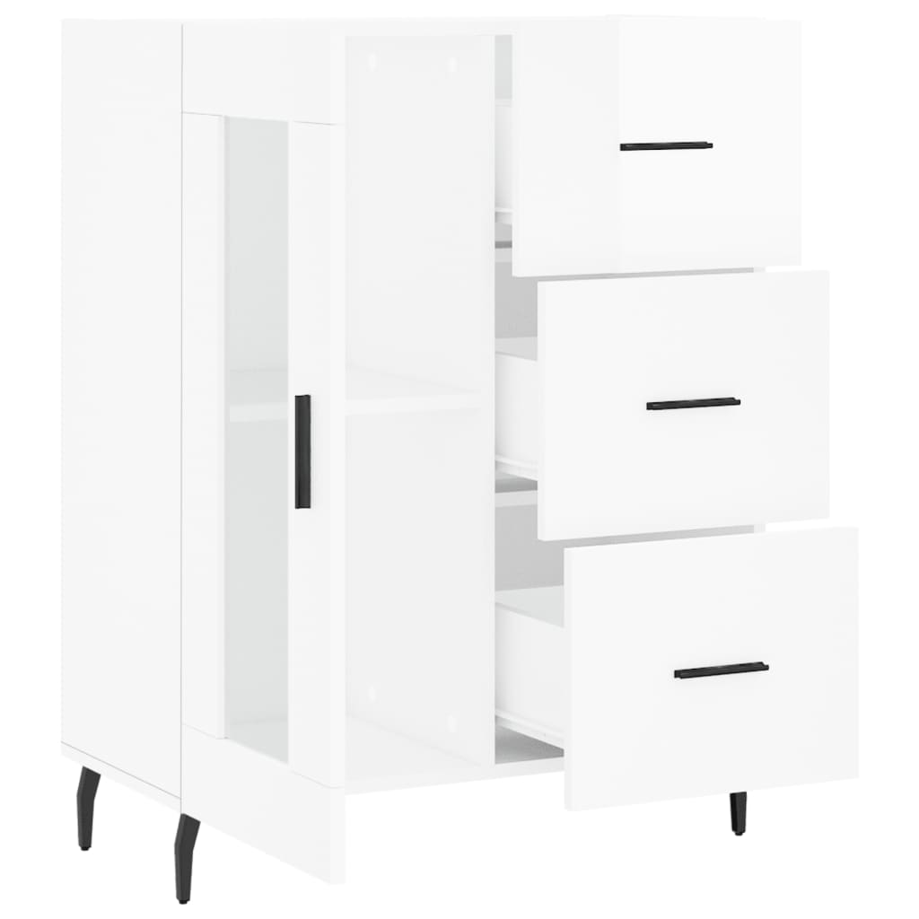 vidaXL Ντουλάπι Γυαλιστερό Λευκό 69,5x34x90 εκ. Επεξεργασμένο Ξύλο