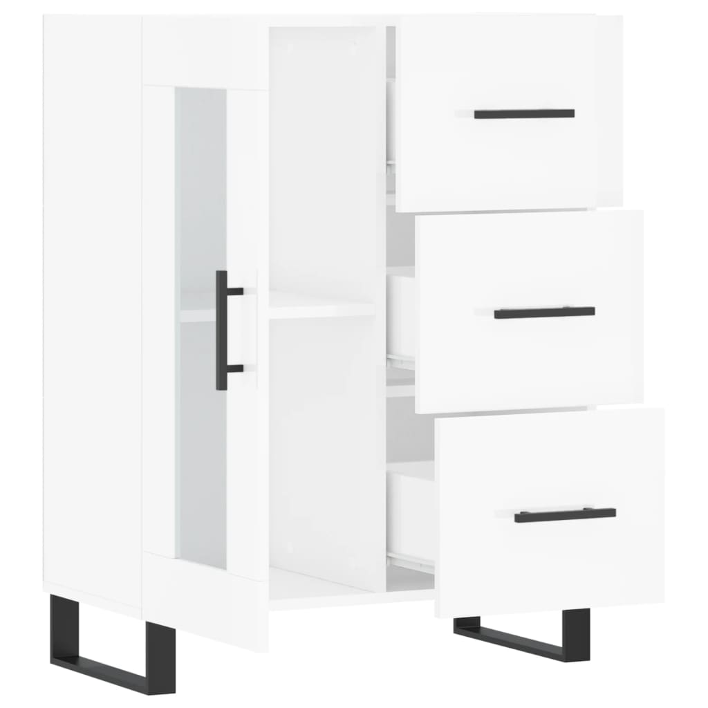 vidaXL Ντουλάπι Γυαλιστερό Λευκό 69,5x34x90 εκ. Επεξεργασμένο Ξύλο