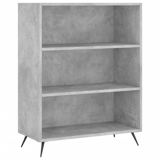 vidaXL Βιβλιοθήκη Γκρι Σκυροδέματος 69,5 x 32,5 x 90 εκ. Επεξεργ. Ξύλο