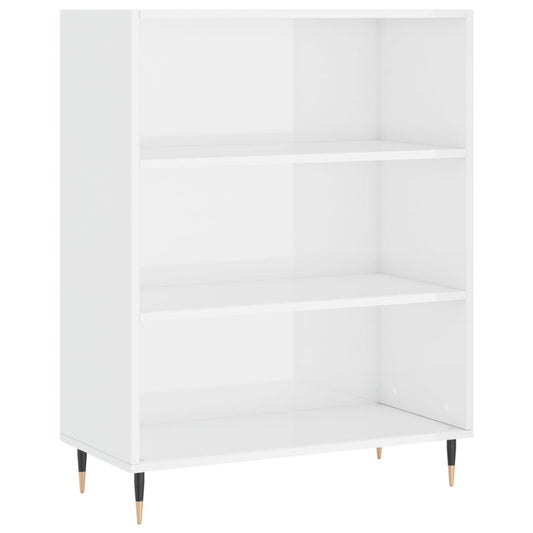 vidaXL Βιβλιοθήκη Γυαλιστερό Λευκό 69,5x32,5x90 εκ. Επεξεργασμένο Ξύλο