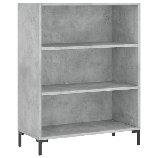 vidaXL Βιβλιοθήκη Γκρι Σκυροδέματος 69,5 x 32,5 x 90 εκ. Επεξεργ. Ξύλο