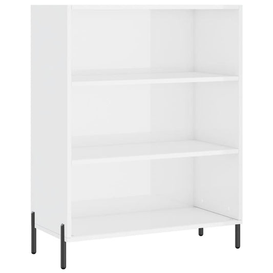 vidaXL Ραφιέρα Γυαλιστερό Λευκό 69,5 x 32,5 x 90 εκ. από Επεξεργ. Ξύλο