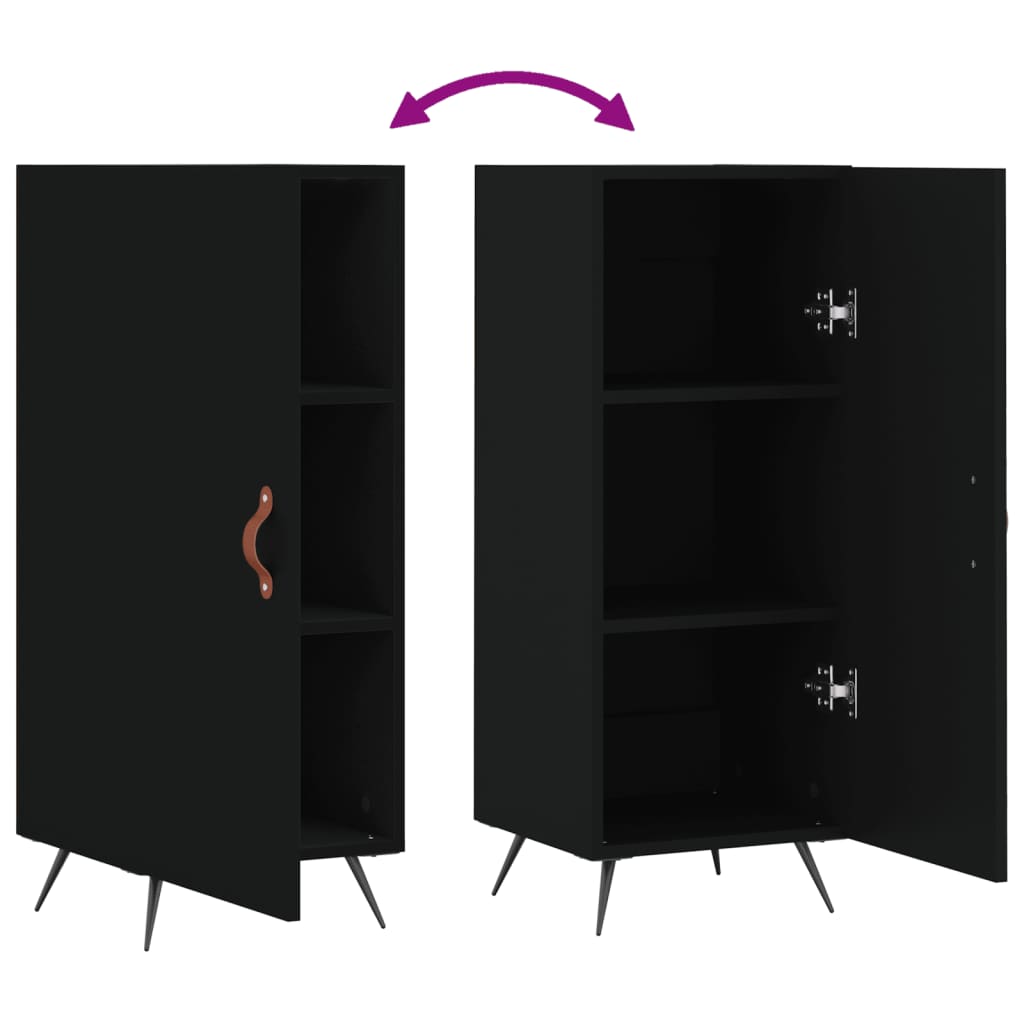 vidaXL Ντουλάπι Μαύρο 34,5 x 34 x 90 εκ. από Επεξεργασμένο Ξύλο