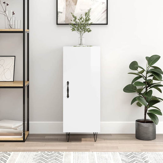 vidaXL Ντουλάπι Γυαλιστερό Λευκό 34,5x34x90 εκ. Επεξεργασμένο Ξύλο