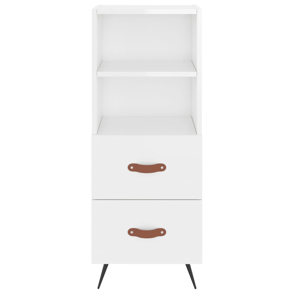 vidaXL Ντουλάπι Γυαλιστερό Λευκό 34,5x34x90 εκ. Επεξεργασμένο Ξύλο