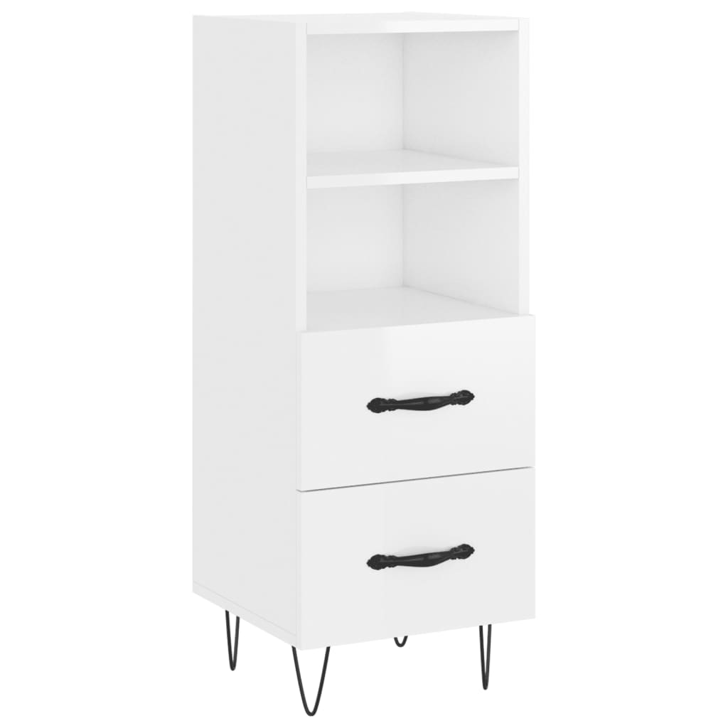 vidaXL Ντουλάπι Γυαλιστερό Λευκό 34,5x34x90 εκ. Επεξεργασμένο Ξύλο