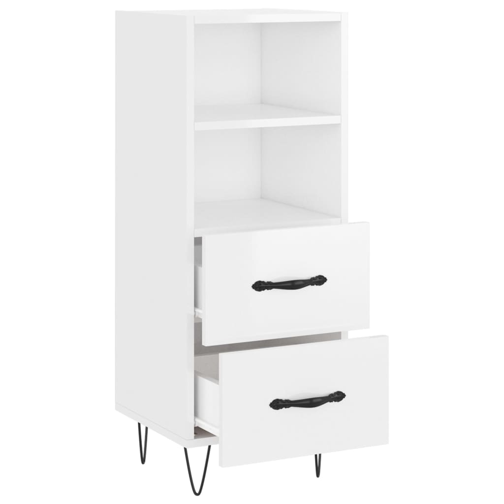 vidaXL Ντουλάπι Γυαλιστερό Λευκό 34,5x34x90 εκ. Επεξεργασμένο Ξύλο