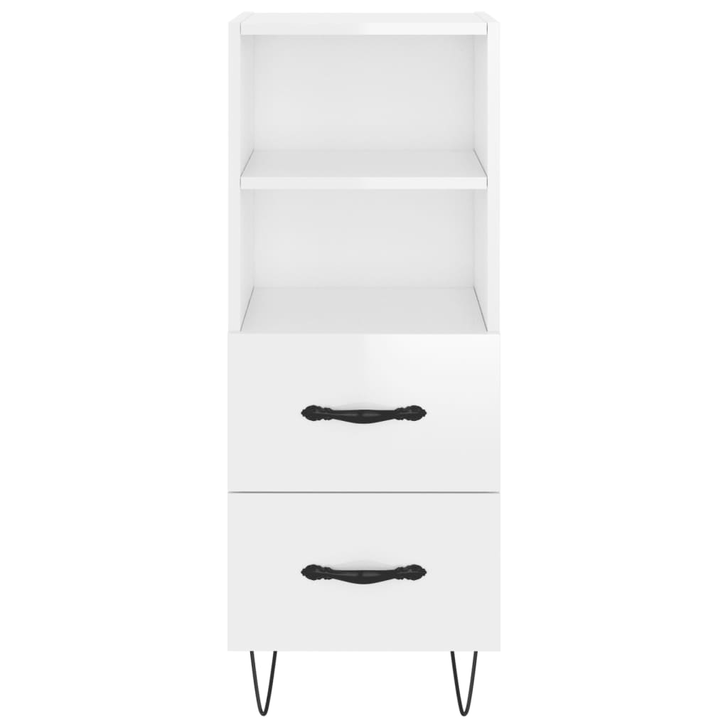 vidaXL Ντουλάπι Γυαλιστερό Λευκό 34,5x34x90 εκ. Επεξεργασμένο Ξύλο