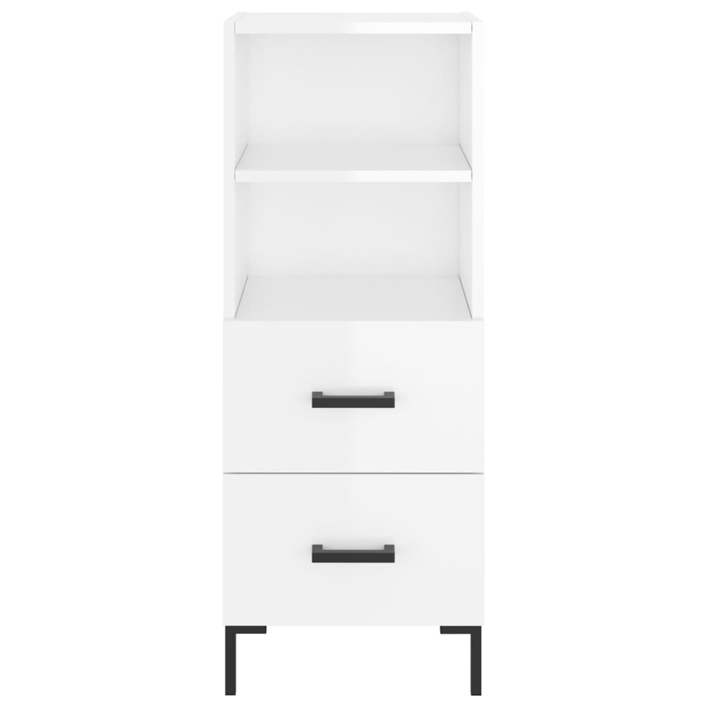 vidaXL Ντουλάπι Γυαλιστερό Λευκό 34,5x34x90 εκ. Επεξεργασμένο Ξύλο