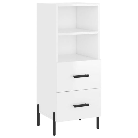 vidaXL Ντουλάπι Γυαλιστερό Λευκό 34,5x34x90 εκ. Επεξεργασμένο Ξύλο