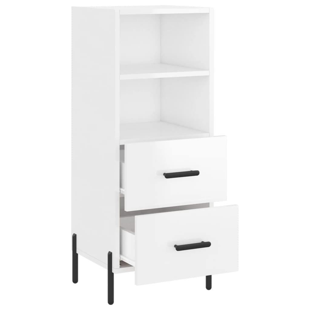 vidaXL Ντουλάπι Γυαλιστερό Λευκό 34,5x34x90 εκ. Επεξεργασμένο Ξύλο