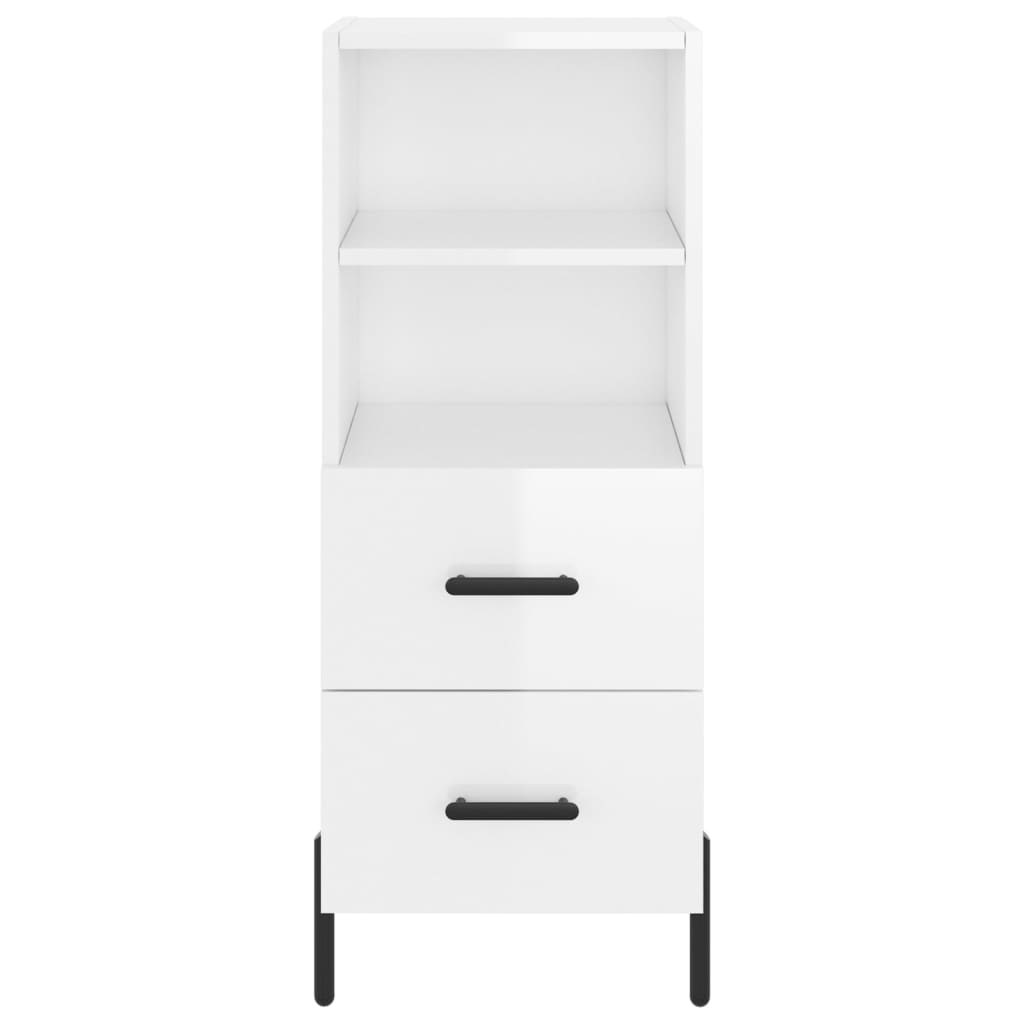 vidaXL Ντουλάπι Γυαλιστερό Λευκό 34,5x34x90 εκ. Επεξεργασμένο Ξύλο