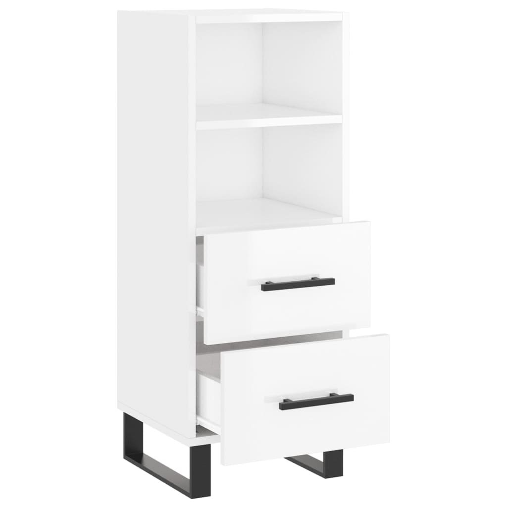 vidaXL Ντουλάπι Γυαλιστερό Λευκό 34,5x34x90 εκ. Επεξεργασμένο Ξύλο