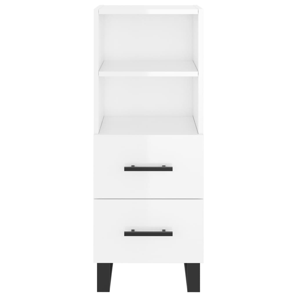 vidaXL Ντουλάπι Γυαλιστερό Λευκό 34,5x34x90 εκ. Επεξεργασμένο Ξύλο