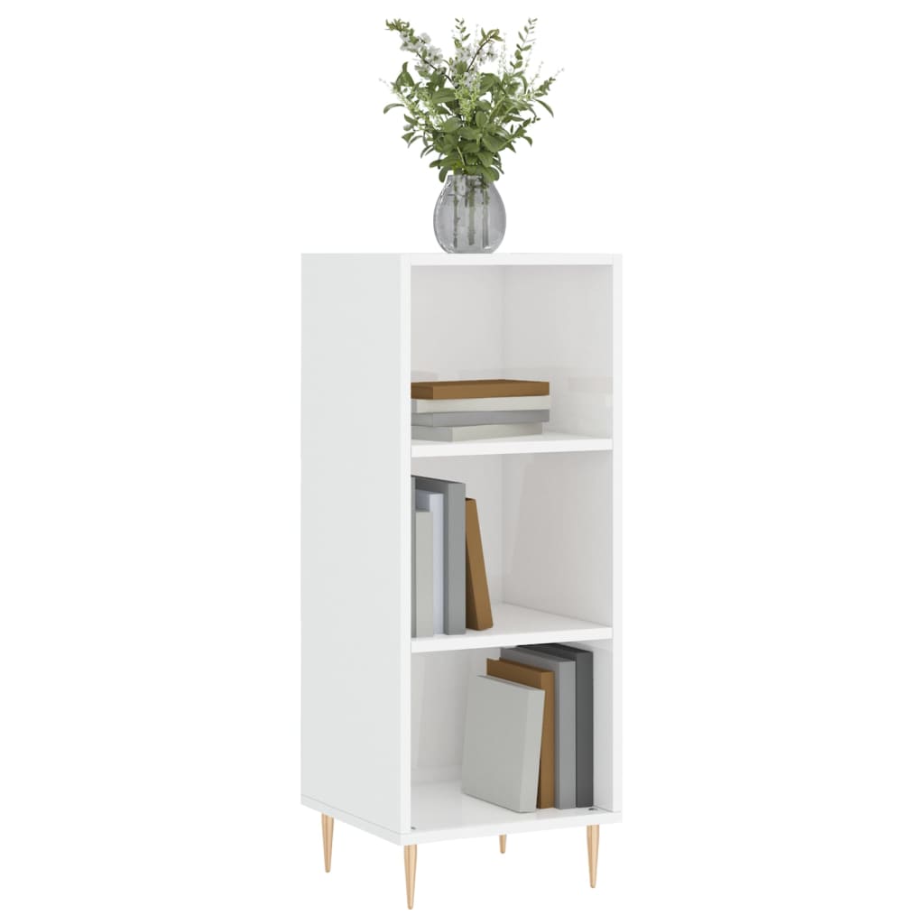 vidaXL Ντουλάπι Γυαλιστερό Λευκό 34,5 x 32,5 x 90 εκ. Επεξεργ. Ξύλο
