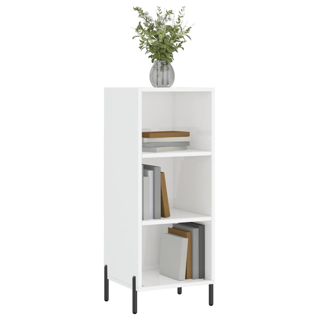 vidaXL Ντουλάπι Γυαλιστερό Λευκό 34,5 x 32,5 x 90 εκ. Επεξεργ. Ξύλο