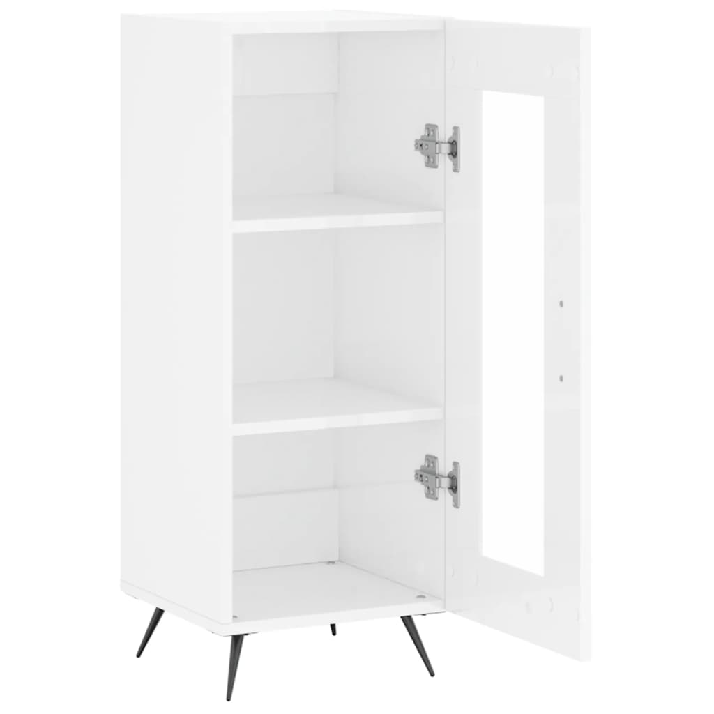 vidaXL Ντουλάπι Γυαλιστερό Λευκό 34,5x34x90 εκ. Επεξεργασμένο Ξύλο