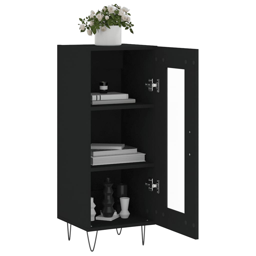 vidaXL Ντουλάπι Μαύρο 34,5 x 34 x 90 εκ. από Επεξεργασμένο Ξύλο