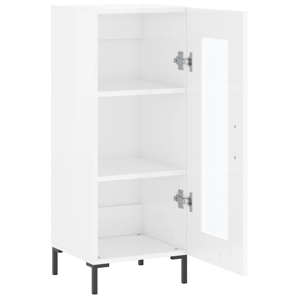 vidaXL Ντουλάπι Γυαλιστερό Λευκό 34,5x34x90 εκ. Επεξεργασμένο Ξύλο